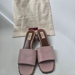Valentino Gravani Rock stud Pink slide sandals 37.0